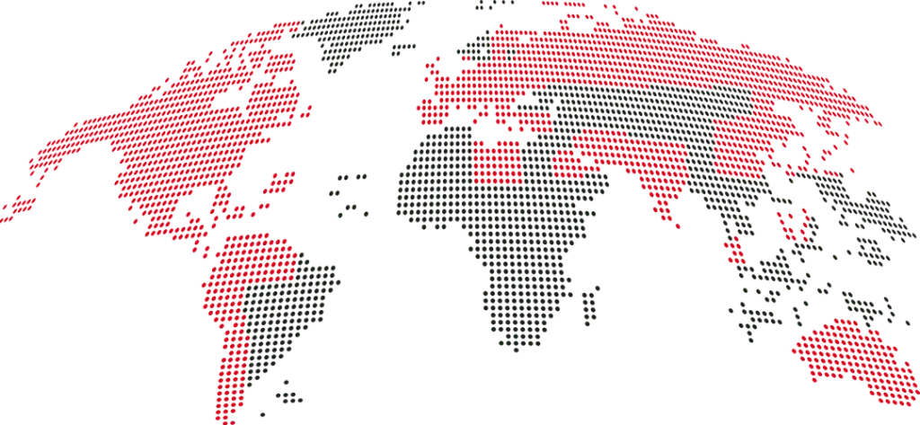 Mappa distribuzione Zonzini nel mondo - oltre 60 paesi