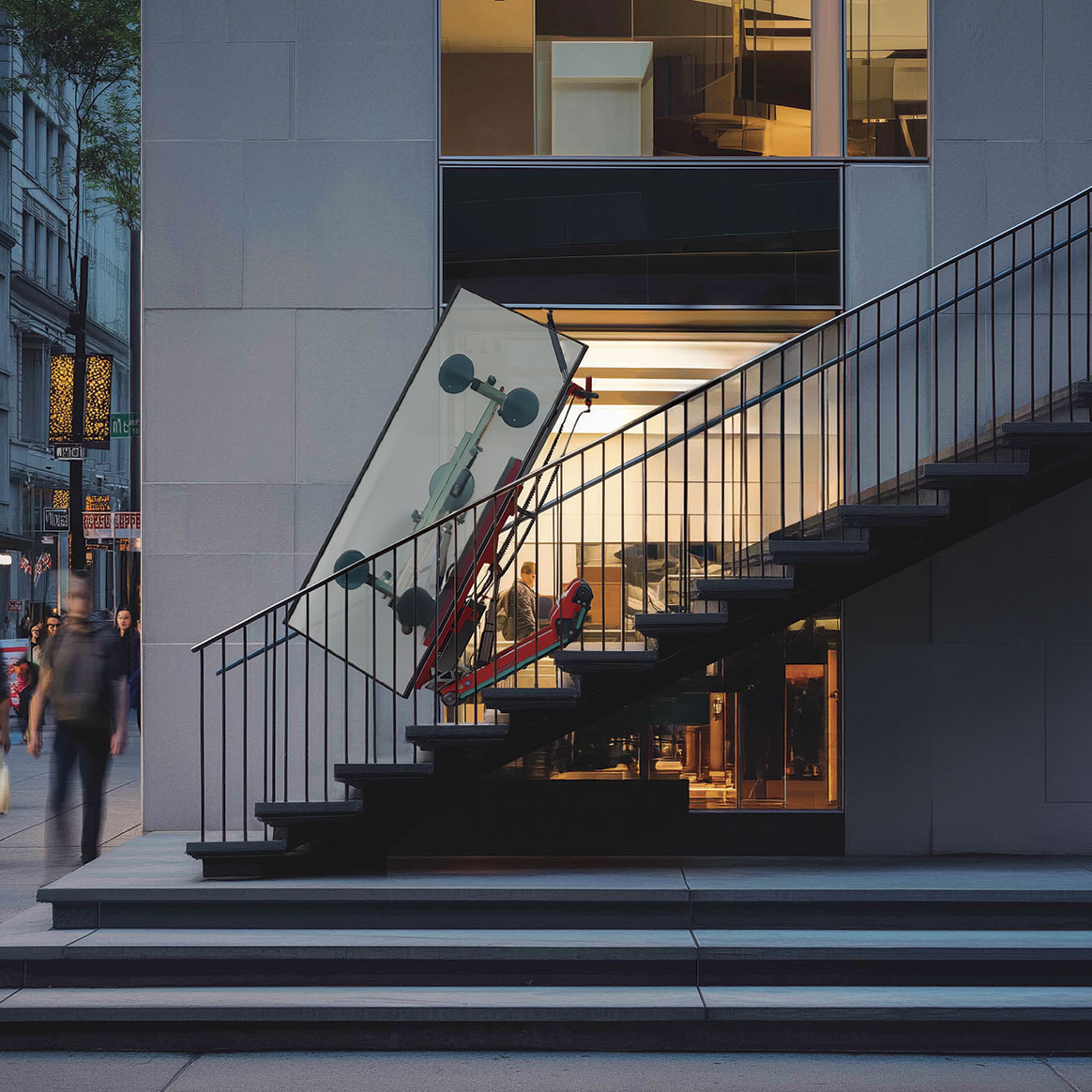 Skipper GL Glasmanipulator im Einsatz auf Gebäudetreppen