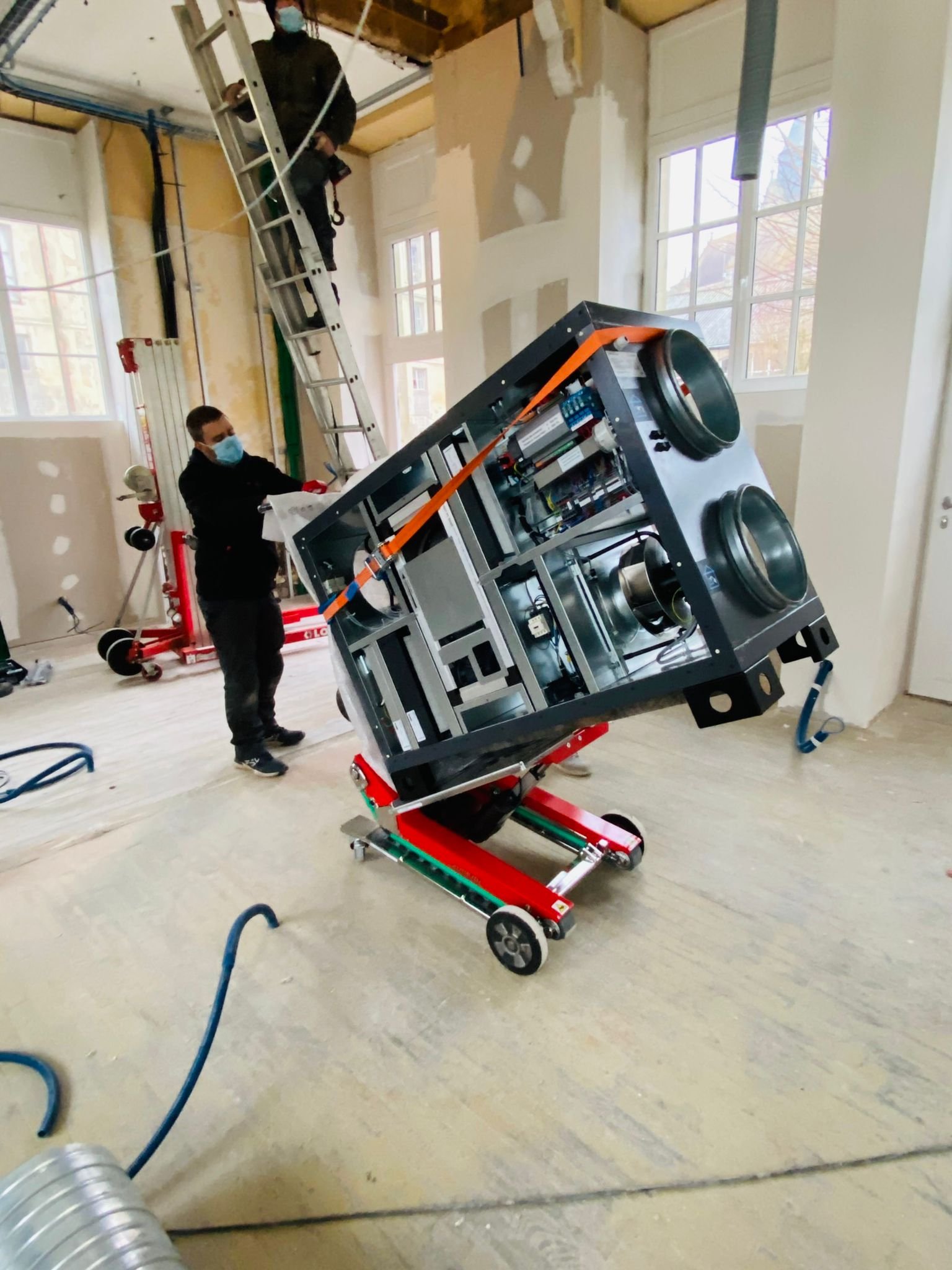 Last mile delivery with electric stair climber