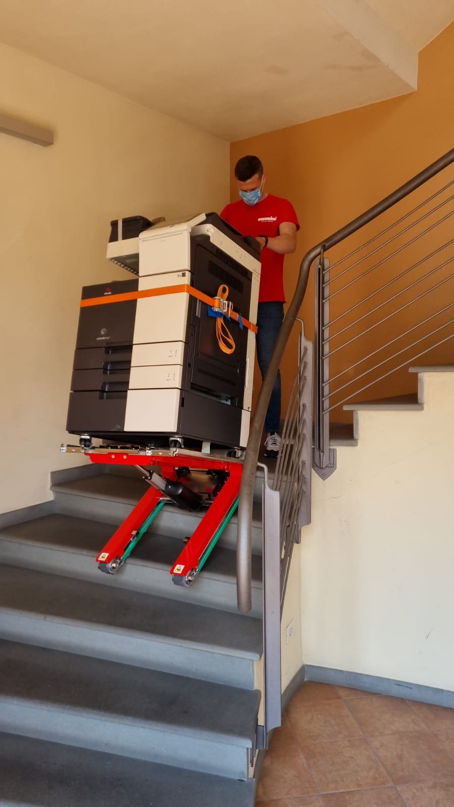 Stair climber trolley for office printer delivery