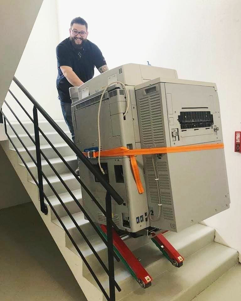 Zonzini stair climber for large copier on stairs